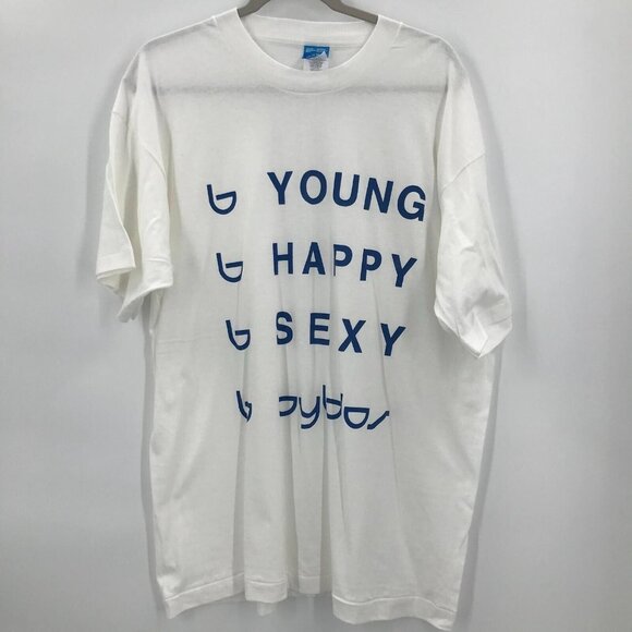 Vintage Byblos Single Stitch " Young Happy Sexy" Size XL‎ Made In USA - Picture 1 of 10